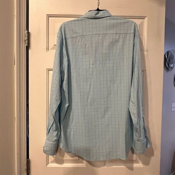 Peter Millar Men's L Blue Check Long Sleeve Button-Up Shirt - Picture 8 of 8